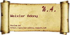 Weixler Adony névjegykártya